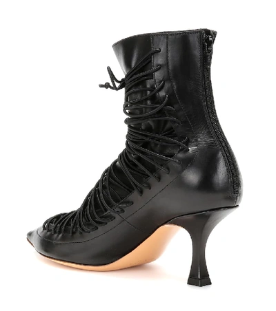 Shop Y/project Lace-up Leather Ankle Boots In Black