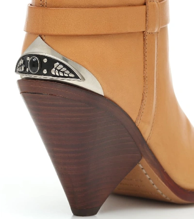 Shop Isabel Marant Lamsy Leather Ankle Boots In Brown