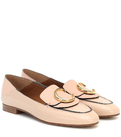 Shop Chloé C Leather Loafers In Pink