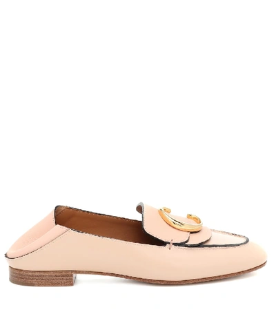 Shop Chloé C Leather Loafers In Pink