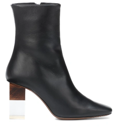 Shop Neous Hea Leather Ankle Boots In Black