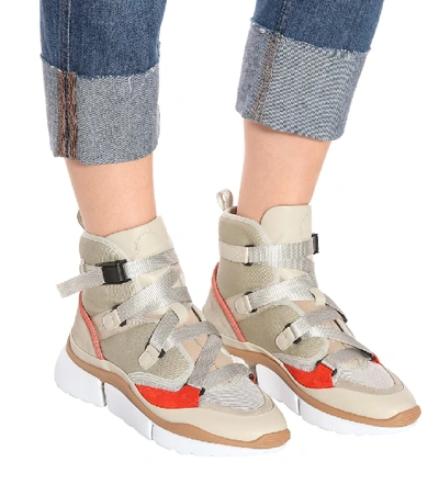 Shop Chloé Sonnie Sneakers In Grey