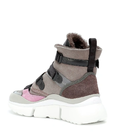 Shop Chloé Sonnie High-top Sneakers In Grey