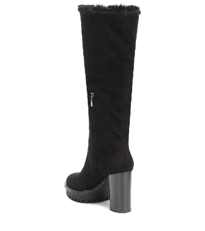 Shop Gianvito Rossi Olen Suede Knee-high Boots In Black