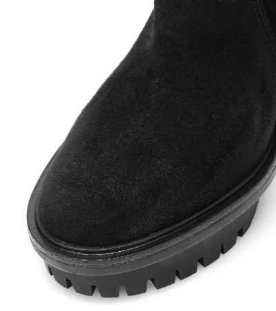 Shop Gianvito Rossi Olen Suede Knee-high Boots In Black
