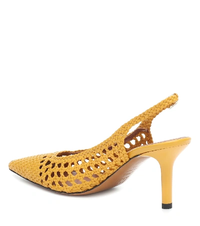 Shop Souliers Martinez Badajoz Leather Slingback Pumps In Yellow