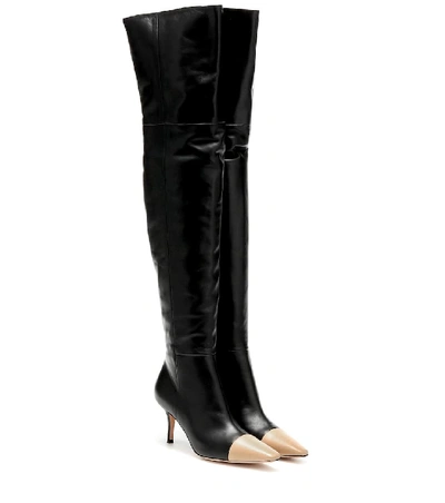 Shop Gianvito Rossi Stefanie Over-the-knee Leather Boots In Black