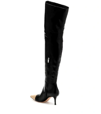 Shop Gianvito Rossi Stefanie Over-the-knee Leather Boots In Black