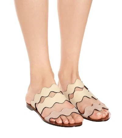 Shop Chloé Lauren Leather Sandals In Multicoloured
