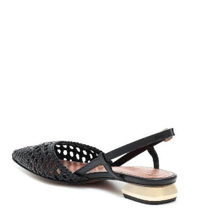 Shop Souliers Martinez Jerez Leather Slingback Sandals In Black