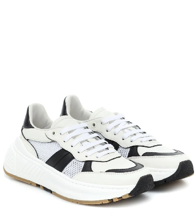 Shop Bottega Veneta Speedster Leather And Mesh Sneakers In White