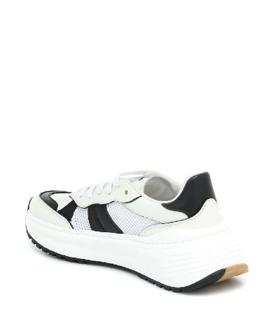 Shop Bottega Veneta Speedster Leather And Mesh Sneakers In White