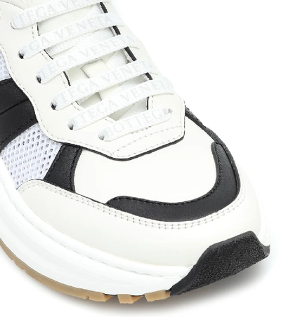 Shop Bottega Veneta Speedster Leather And Mesh Sneakers In White