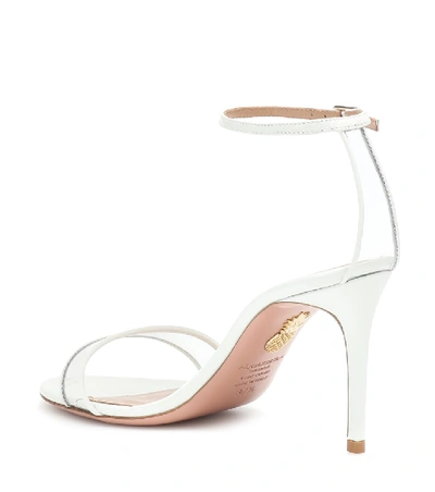 Shop Aquazzura Minimalist 85 Leather Sandals In White