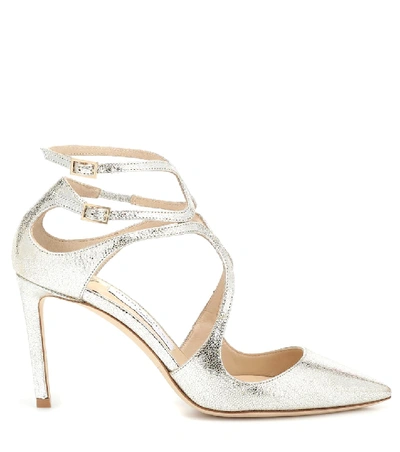 Shop Jimmy Choo Lancer 85 Leather Pumps In Metallic