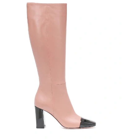 Shop Gianvito Rossi Leather Knee-high Boots In Pink