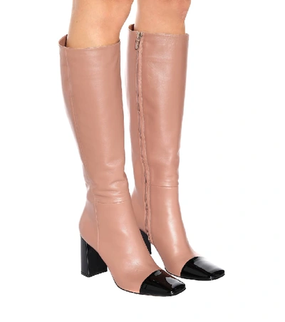 Shop Gianvito Rossi Leather Knee-high Boots In Pink