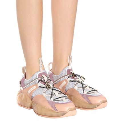 Shop Jimmy Choo Diamond Trail/f Mesh Sneakers In Multicoloured