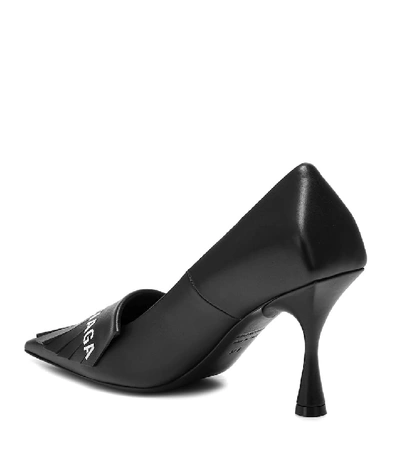 Shop Balenciaga Knife Fringed Leather Pumps In Black