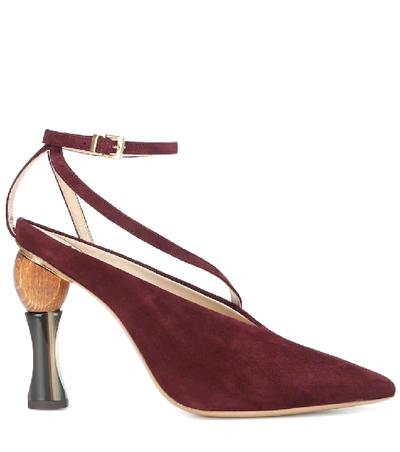 Shop Jacquemus Les Chaussures Faya Suede Pumps In Red
