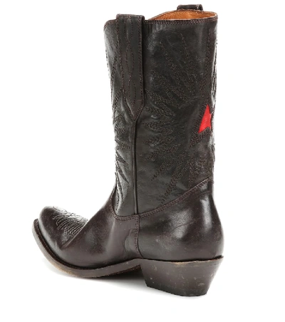 Shop Golden Goose Wish Star Leather Cowboy Boots In Brown