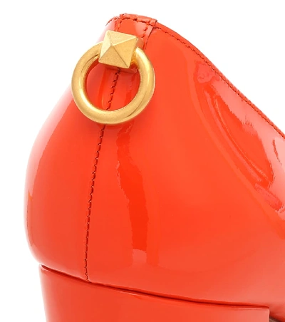 Shop Valentino Ringstud Patent Leather Pumps In Orange