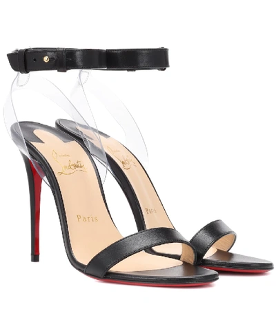 Shop Christian Louboutin Jonatina 100 Leather Sandals In Black