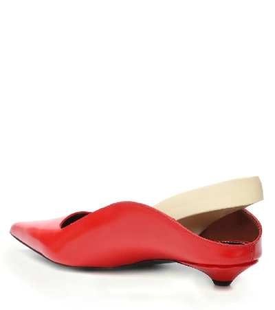 Shop Proenza Schouler Slingback Wave Leather Mules In Red