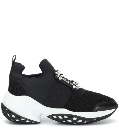 Shop Roger Vivier Viv' Run Sneakers In Black