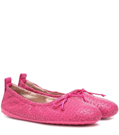 Shop Tod's Leather Ballet Flats In Pink