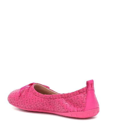 Shop Tod's Leather Ballet Flats In Pink