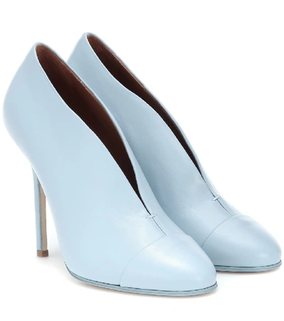 Shop Victoria Beckham Refined Pin Leather Pumps In Blue