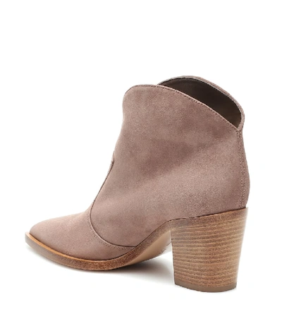 Shop Gianvito Rossi Nevada Suede Ankle Boots In Pink