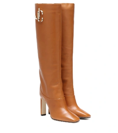 Shop Jimmy Choo Mahesa Leather Boots In Brown