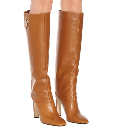 Shop Jimmy Choo Mahesa Leather Boots In Brown
