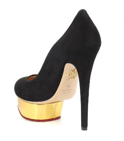 Shop Charlotte Olympia Dolly Suede Platform Pumps In Black