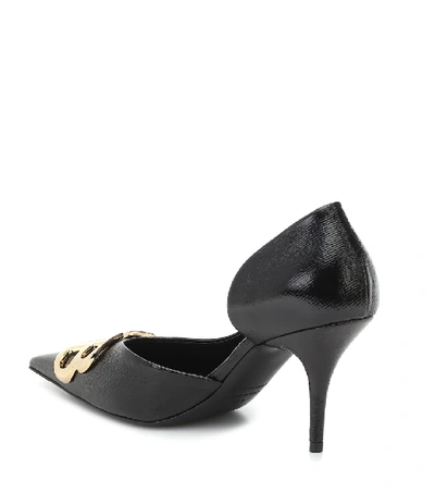 Shop Balenciaga Bb Leather D'orsay Pumps In Black