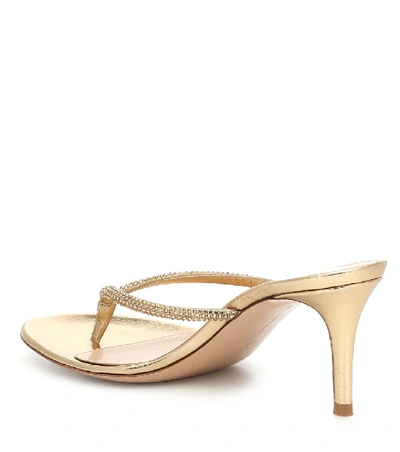 Shop Gianvito Rossi India 70 Leather Thong Sandals In Gold