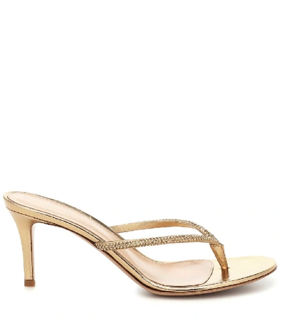 Shop Gianvito Rossi India 70 Leather Thong Sandals In Gold