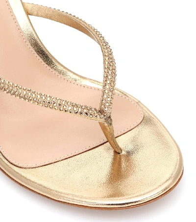Shop Gianvito Rossi India 70 Leather Thong Sandals In Gold