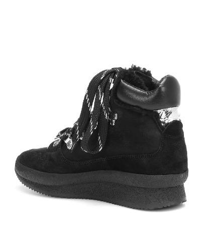 Shop Isabel Marant Brendta Suede Ankle Boots In Black