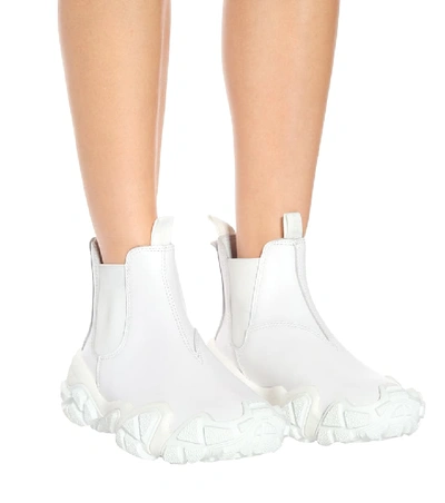 Shop Acne Studios Rubberized-leather Ankle Boots In White