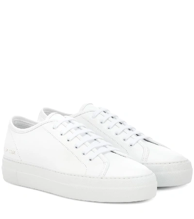 Shop Common Projects Tournament Low Leather Sneakers In White