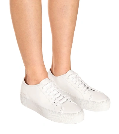 Shop Common Projects Tournament Low Leather Sneakers In White