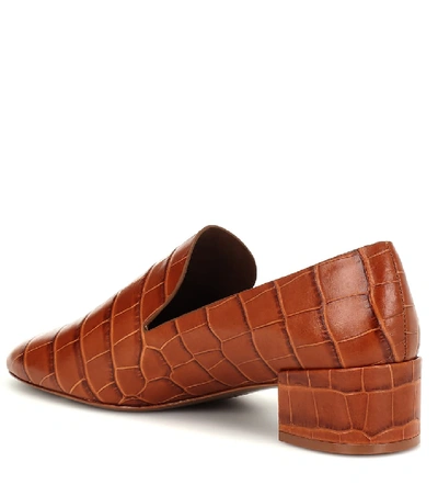Shop Mercedes Castillo Tillie Leather Loafer Pumps In Brown