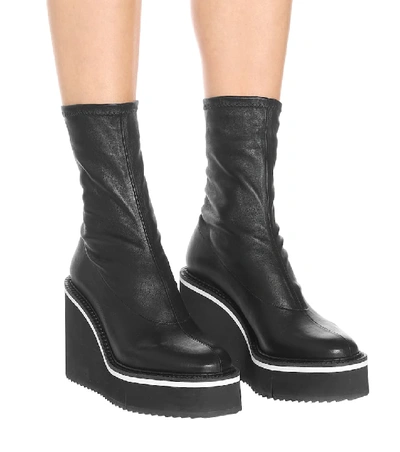 Clergerie Bliss Leather Platform Ankle Boots In Black | ModeSens