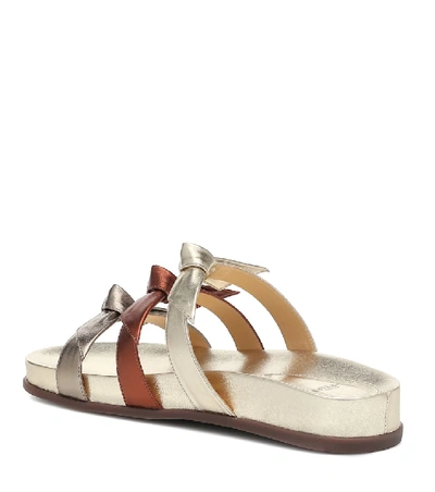 Shop Alexandre Birman Lolita Pool Metallic Leather Sandals In Gold