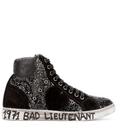 Shop Saint Laurent Antibe 05 Glitter High-top Sneakers In Black