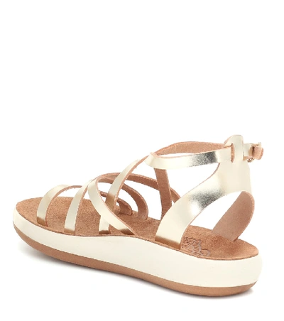 Shop Ancient Greek Sandals Delia Comfort Leather Sandals In Metallic