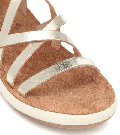 Shop Ancient Greek Sandals Delia Comfort Leather Sandals In Metallic